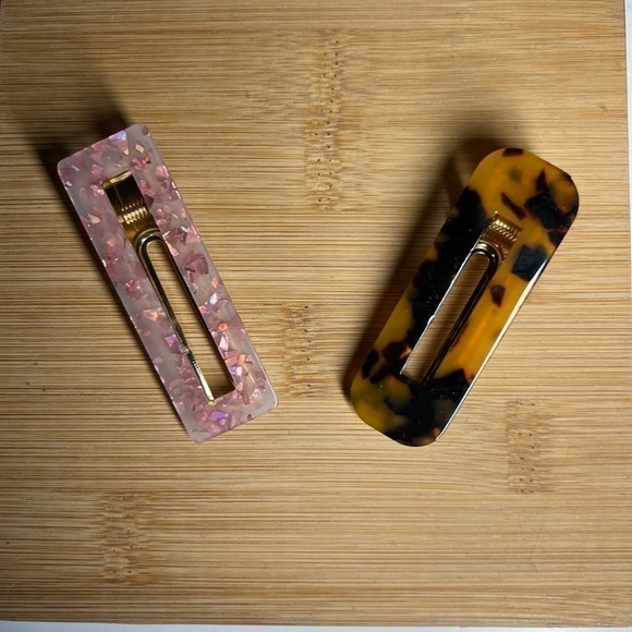 Accessories - SALE💚 any 3 for $18 💚 Hair Clips Rectangular Hair Barrette Acrylic Leopard